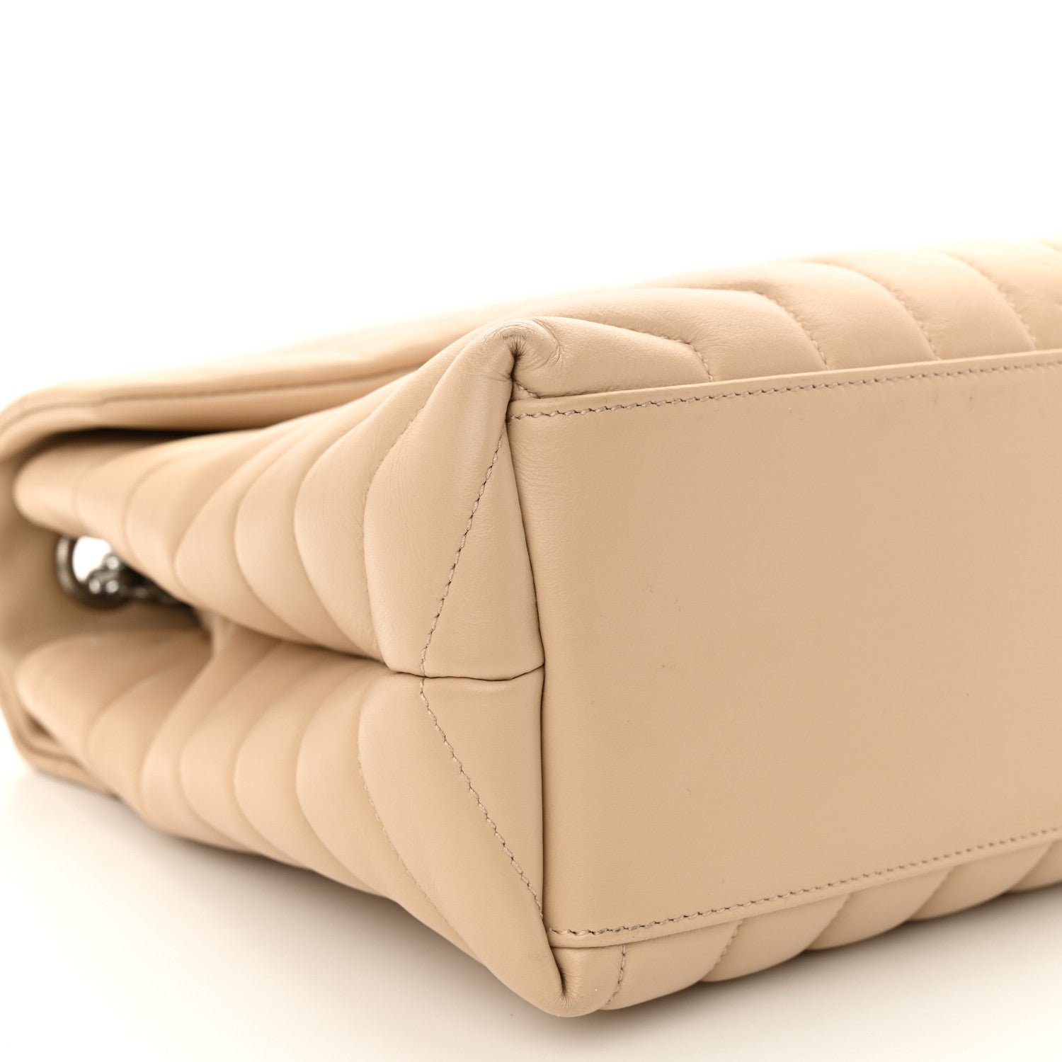 Saint Laurent Calfskin Y Quilted Monogram Medium Loulou Chain Satchel Nude Powder 9 of 11