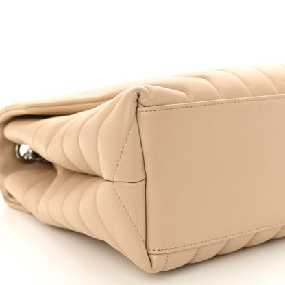 Saint Laurent Calfskin Y Quilted Monogram Medium Loulou Chain Satchel Nude Powder 9 of 11