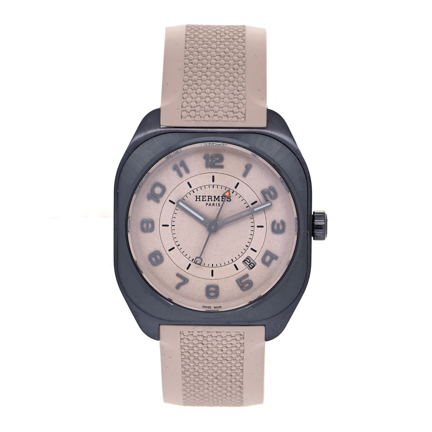 Hermes Titanium Rubber 39mm H08 Special Edition Automatic Watch Taupe 1 of 5