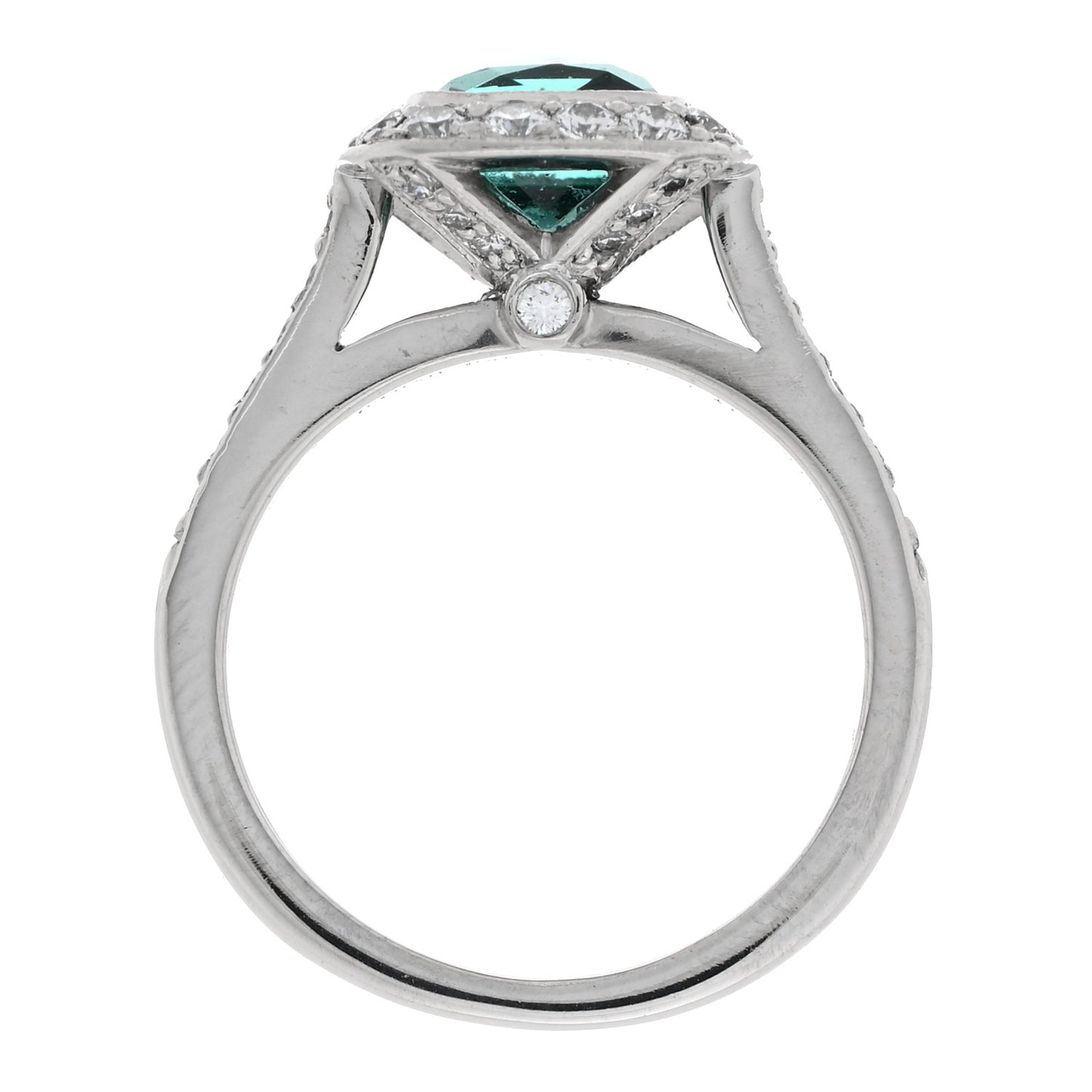 Platinum Diamond Green Tourmaline Legacy Ring 46 3.75