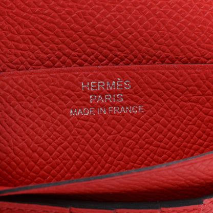 Hermes Epsom Verso Bearn Compact Wallet Bleu Du Nord Rouge De Coeur 6 of 8