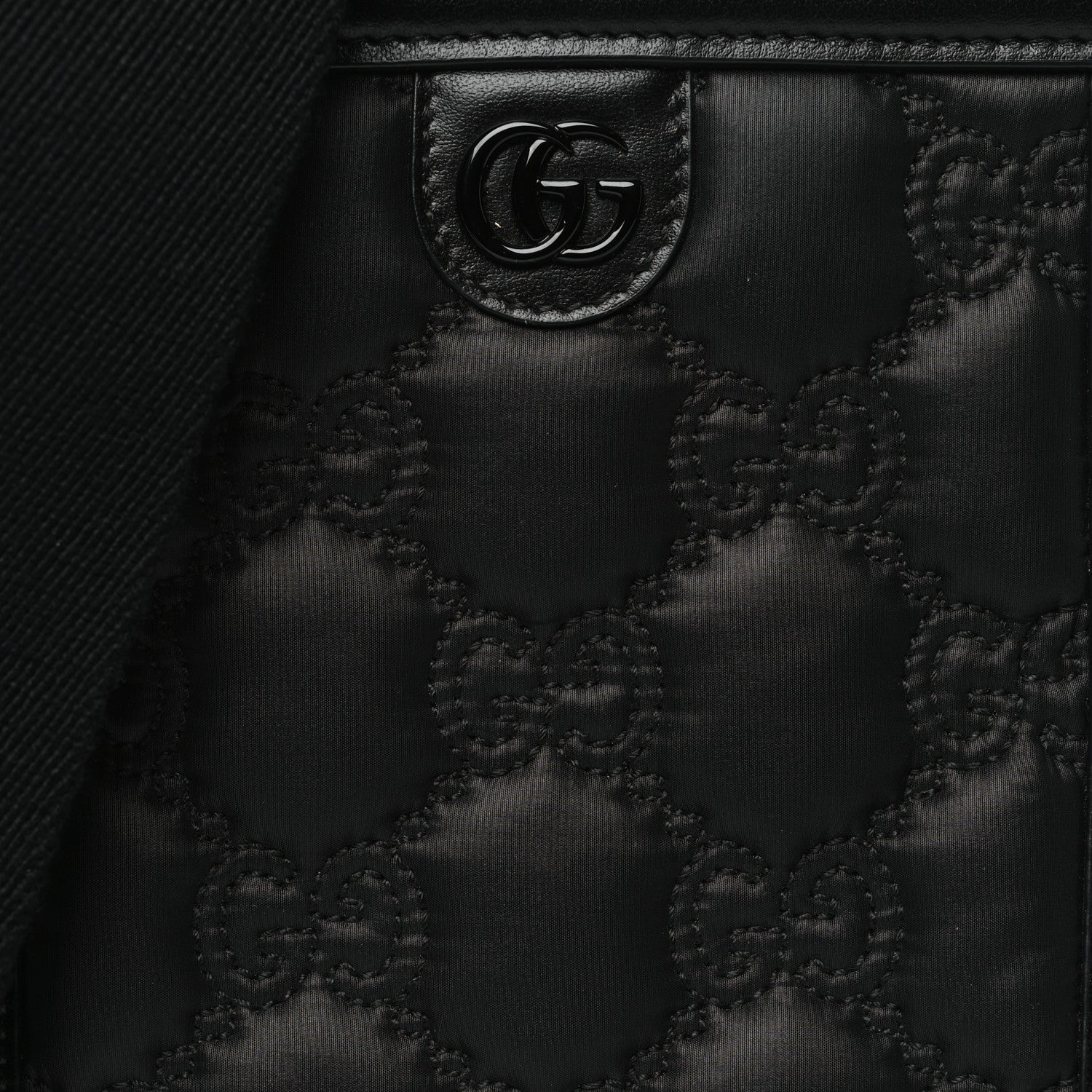 Gucci Nylon Calfskin Enamel GG Matelasse Mini Top Slip Handle Crossbody Bag Black 8 of 10