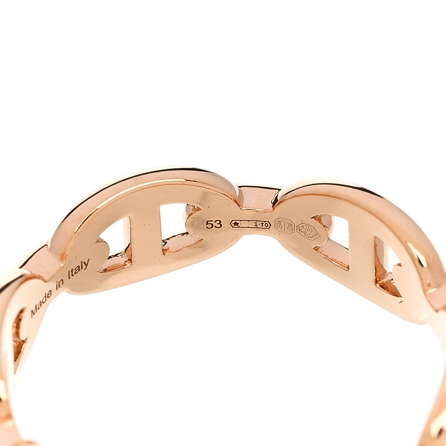 18K Rose Gold PM Chaine d'Ancre Enchainee Ring 53 6.5