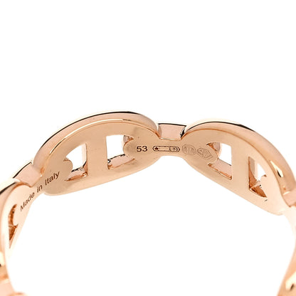 Hermes 18K Rose Gold PM Chaine d'Ancre Enchainee Ring 53 6.5 6 of 9