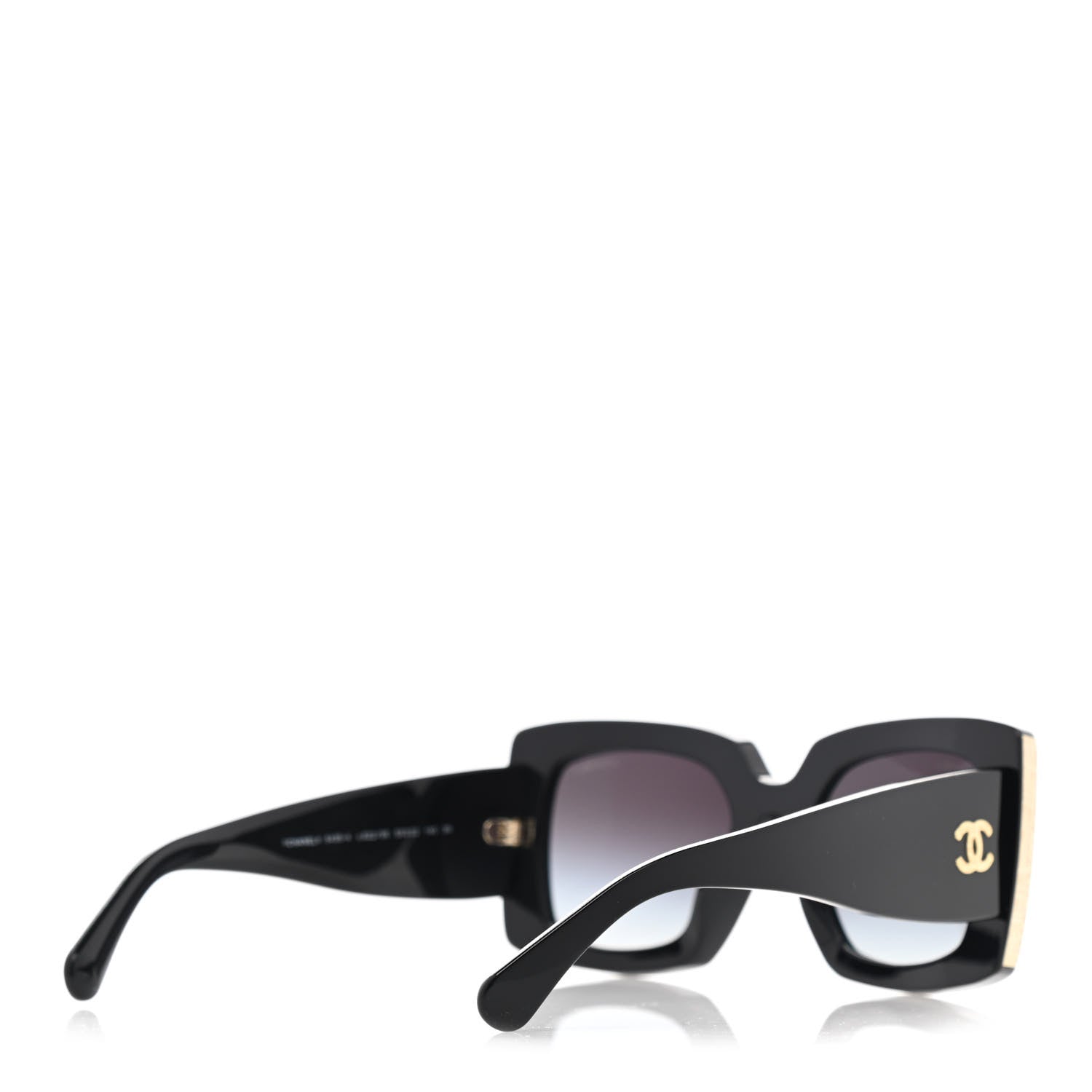 Chanel Acetate Rectangle Sunglasses 5435 Black 4 of 8