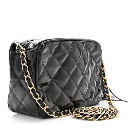 Chanel Patent Quilted Tassel Camera Case Black 3 of 10