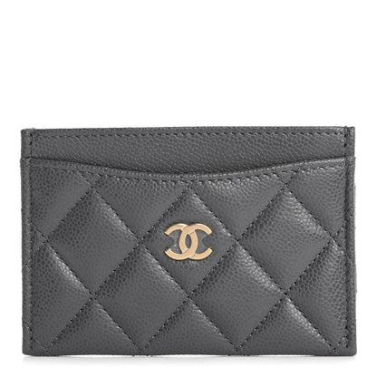 Chanel Caviar Quilted Card Holder Grey 1 of 8