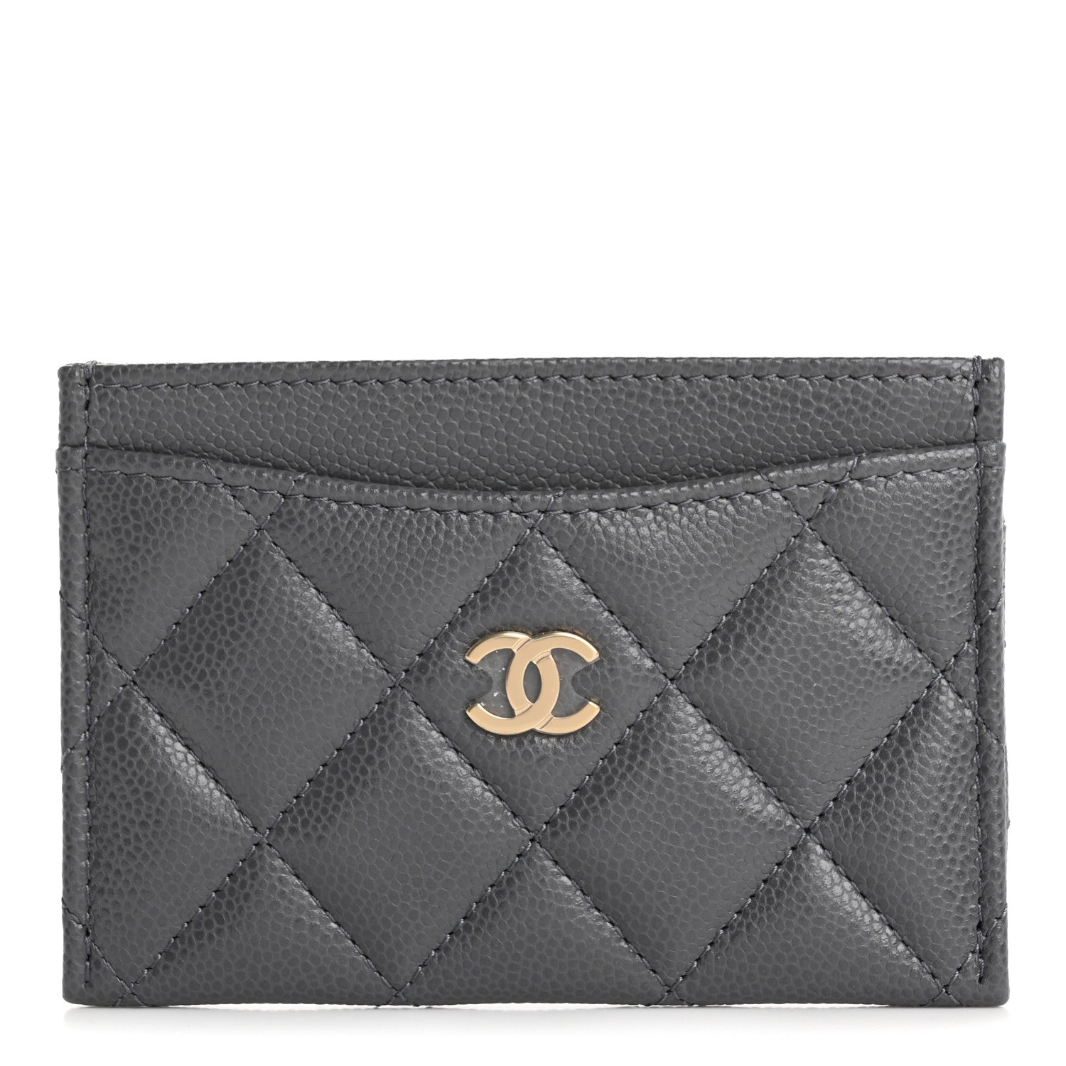 Chanel Caviar Quilted Card Holder Grey 1 of 8