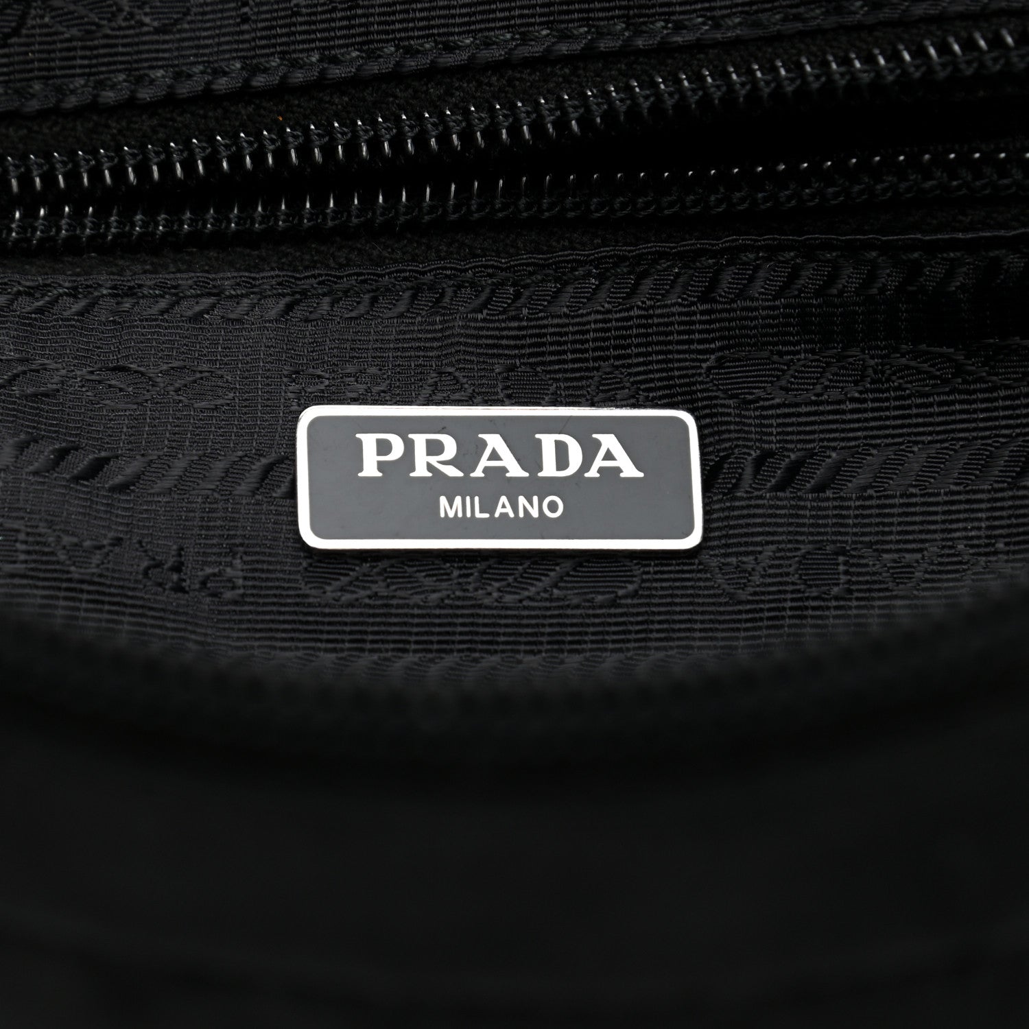 Prada Tessuto Nylon Vela Saffiano Necessaire Wristlet Pouch Black 7 of 9