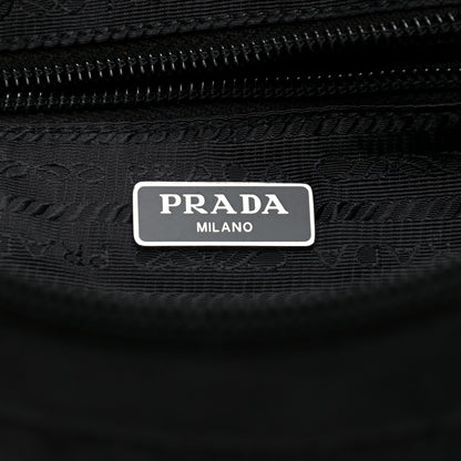 Prada Tessuto Nylon Vela Saffiano Necessaire Wristlet Pouch Black 7 of 9