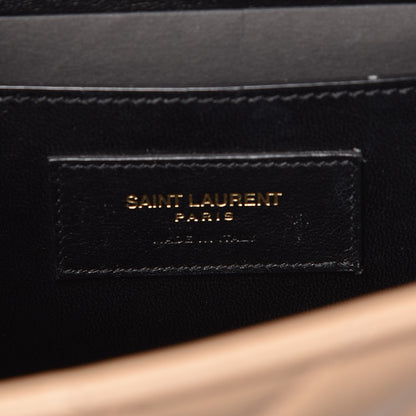Saint Laurent Lambskin Matelasse Medium Monogram Satchel Dark Beige 7 of 12