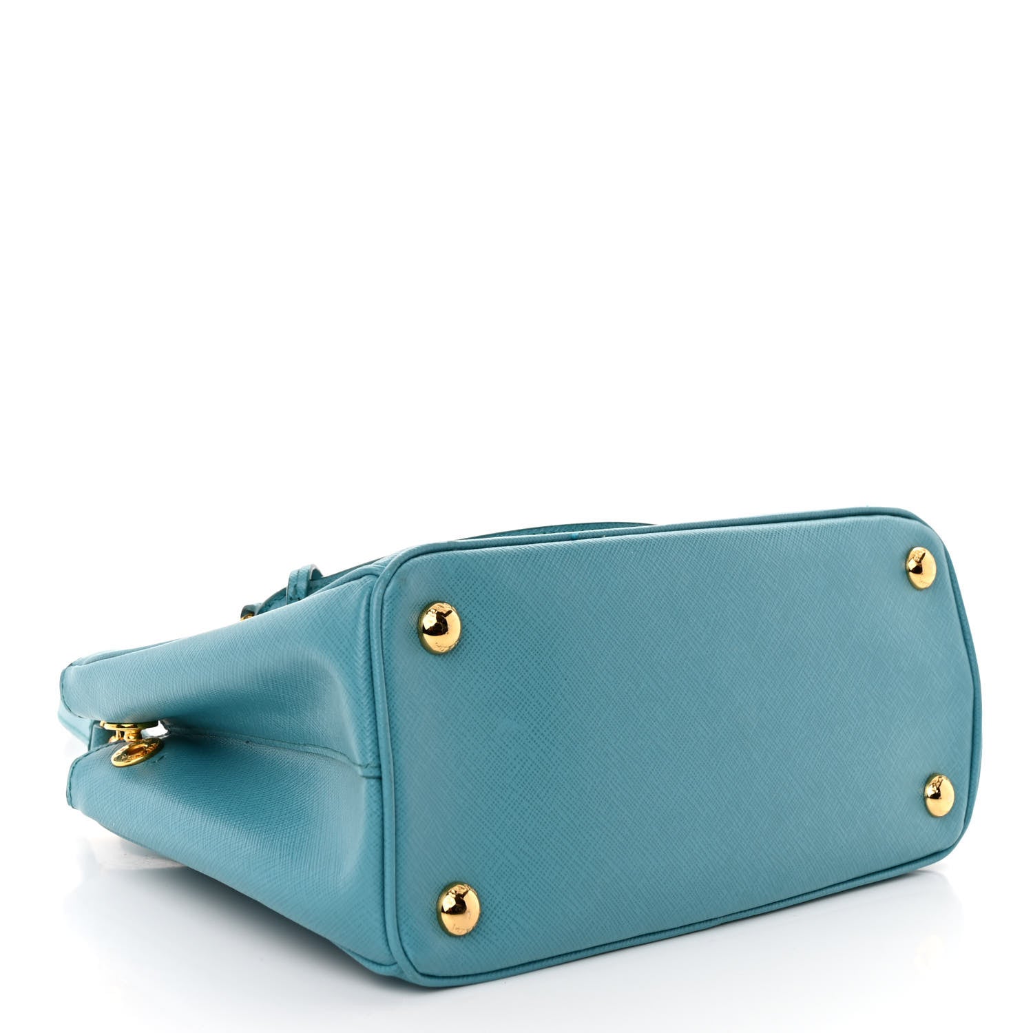 Prada Saffiano Lux Mini Galleria Double Zip Tote Turchese 4 of 10