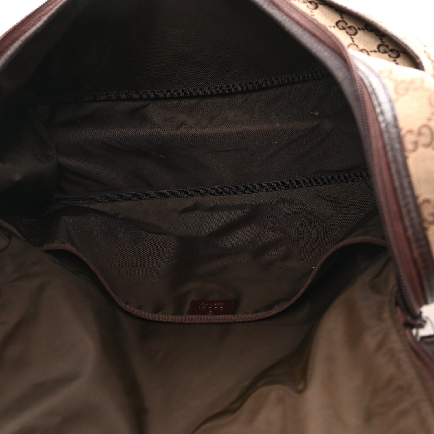 Gucci Monogram Natural Pigskin Large Diaper Bag Beige Ebony Cocoa Dark Chocolate 5 of 12