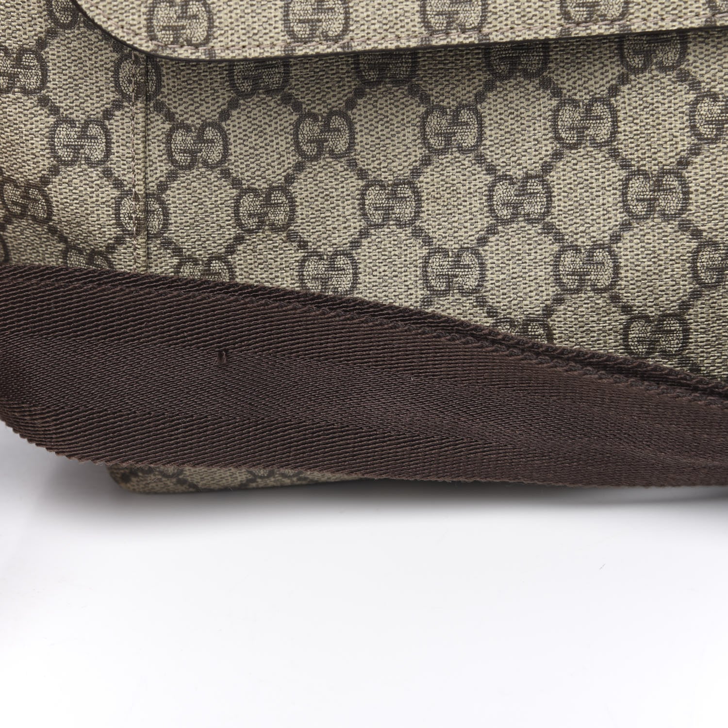 Gucci GG Supreme Monogram Selleria Calfskin Messenger Diaper Bag Beige Ebony Cocoa Dark Chocolate 9 of 11