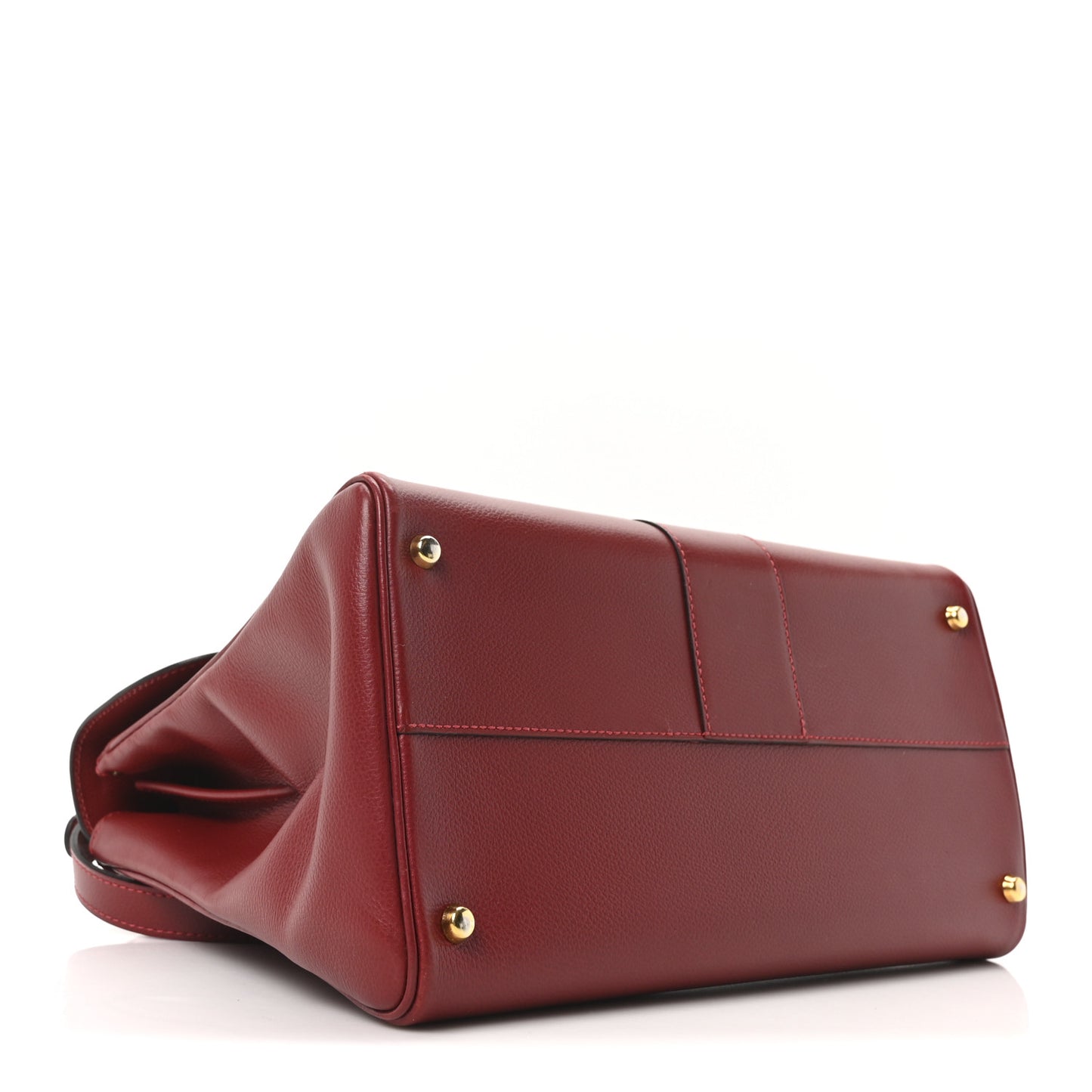 Grained Calfskin MM Brillant Satchel Red
