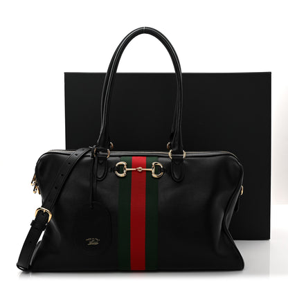 Gucci Calfskin Web Large Borsetto Boston Black 11 of 11