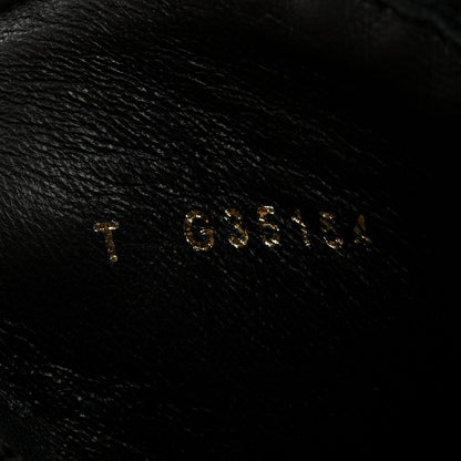 Chanel Tweed Patent Calfskin Pearl Combat Short Boots 36.5 Black Grey Blue 8 of 9