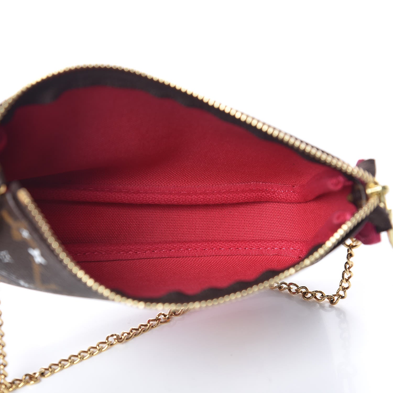 Louis Vuitton Monogram 2019 Christmas Animation Mini Courchevel Pochette Accessories Fuchsia 5 of 10