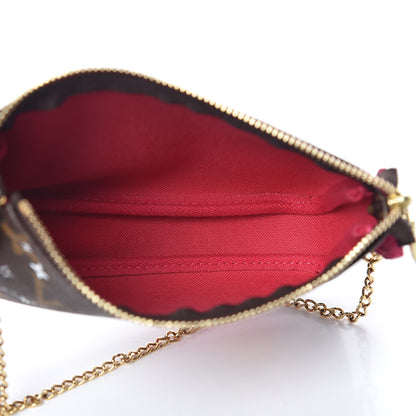 Louis Vuitton Monogram 2019 Christmas Animation Mini Courchevel Pochette Accessories Fuchsia 5 of 10