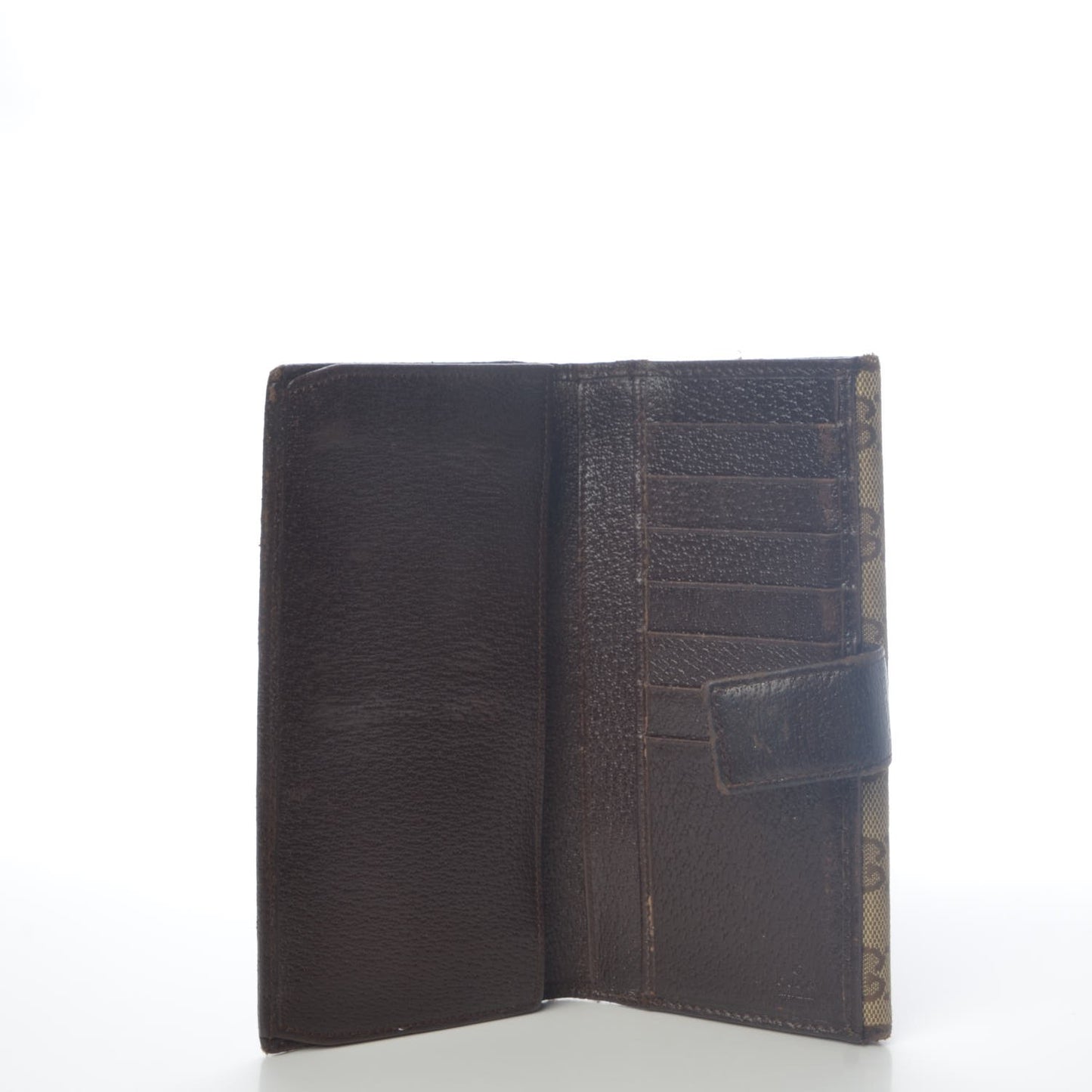 Monogram Metal Bar Continental Flap Wallet Beige Ebony Dark Brown