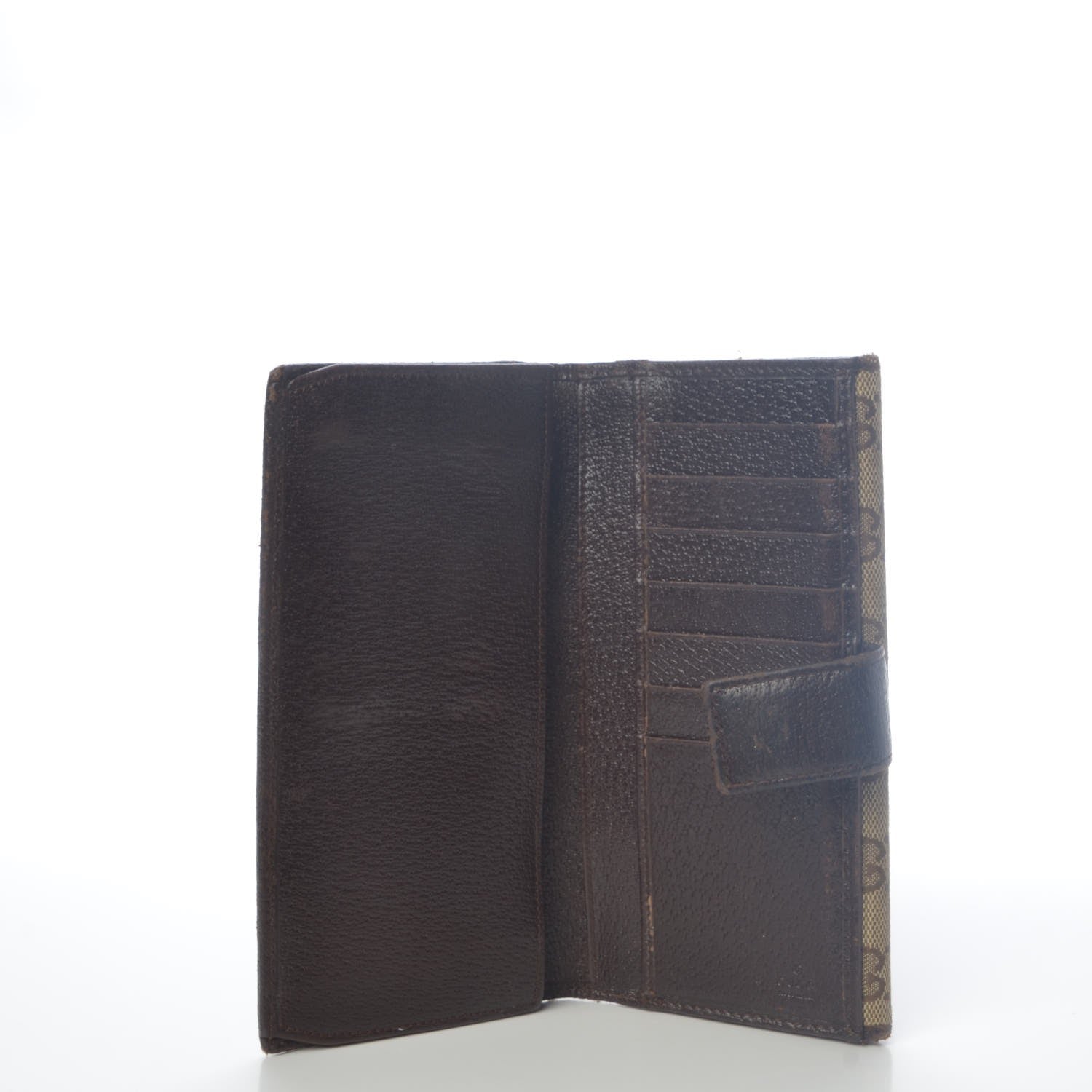 Gucci Monogram Metal Bar Continental Flap Wallet Beige Ebony Dark Brown 5 of 15