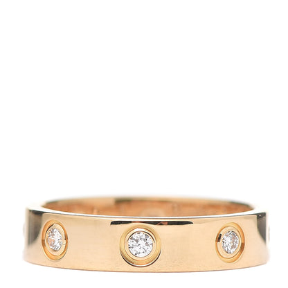 Cartier 18K Yellow Gold 8 Diamond 4mm Band LOVE Ring 48 4.5 4 of 8