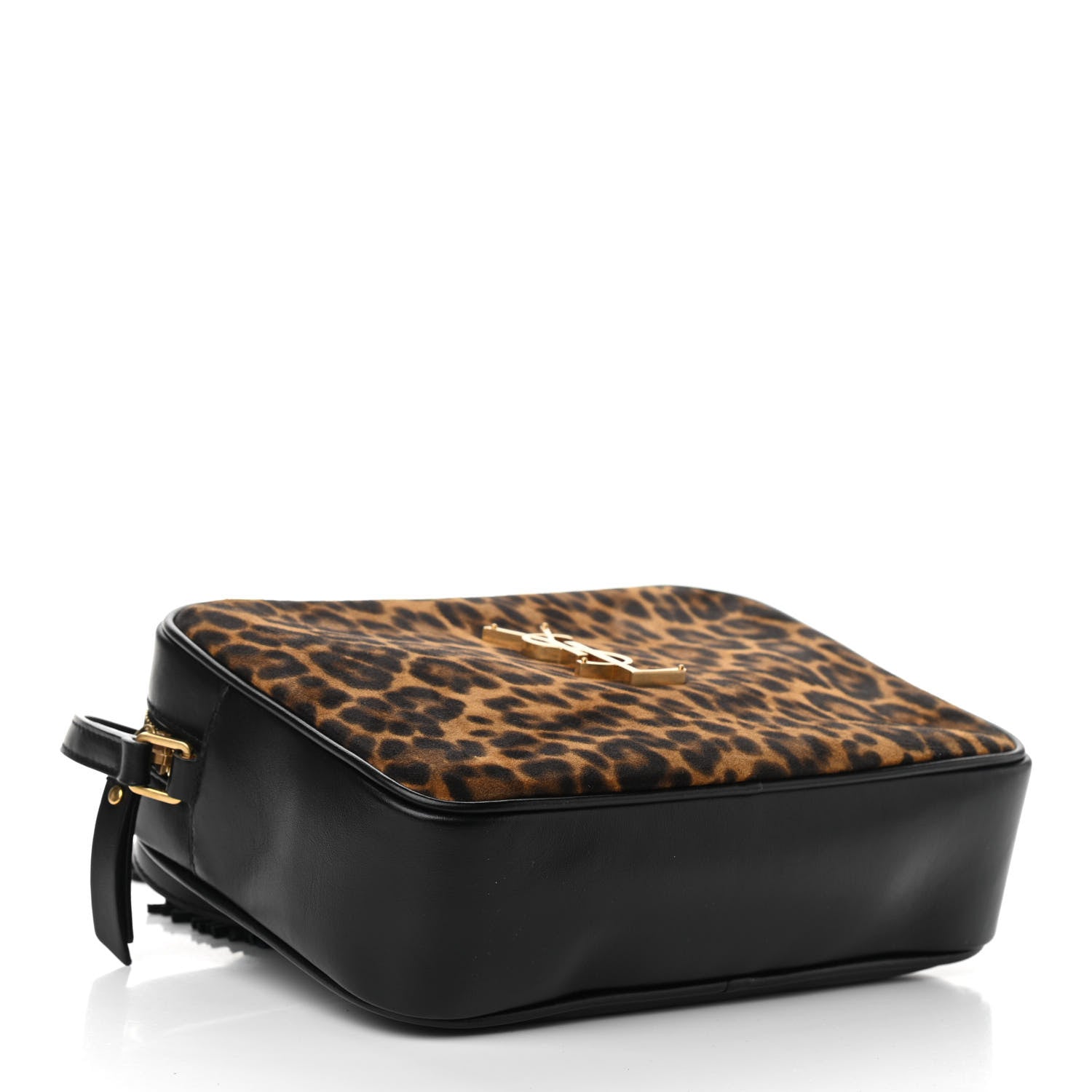 Saint Laurent Calfskin Leopard Print Monogram Lou Camera Bag Black 5 of 15