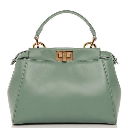 Fendi Nappa Mini Peekaboo Iconic Satchel Menta 1 of 5