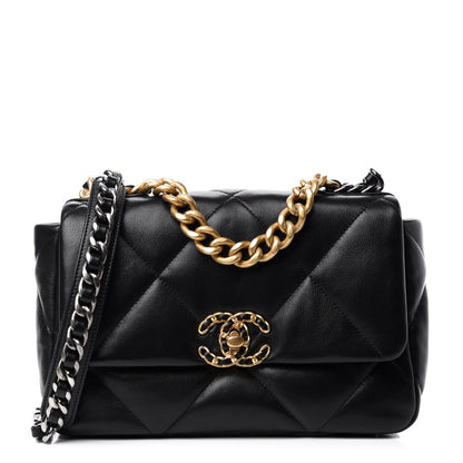 Chanel Lambskin Quilted Medium 19 Flap Black 1 of 10