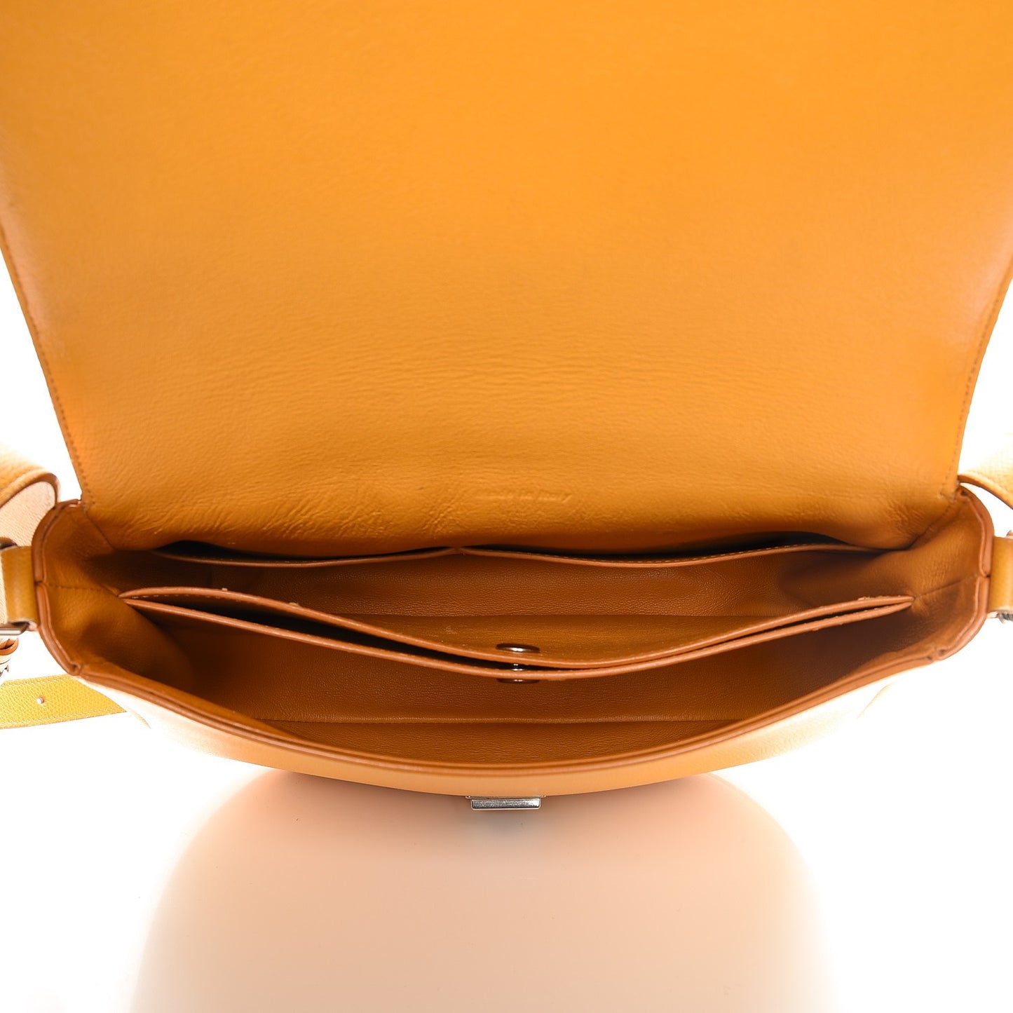 Grained Calfskin Trotteur Messenger Saffron