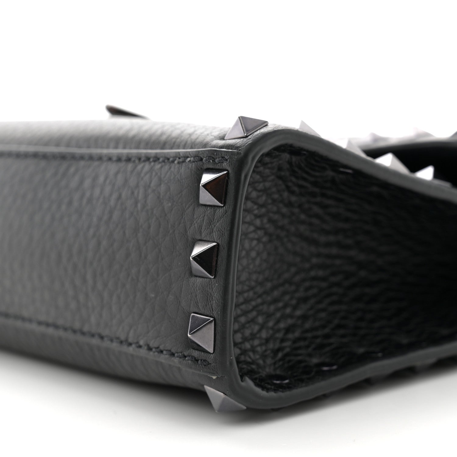 Valentino Garavani Pebbled Calfskin Monochrome Medium Rockstud Flip Lock Crossbody Bag Black 9 of 9