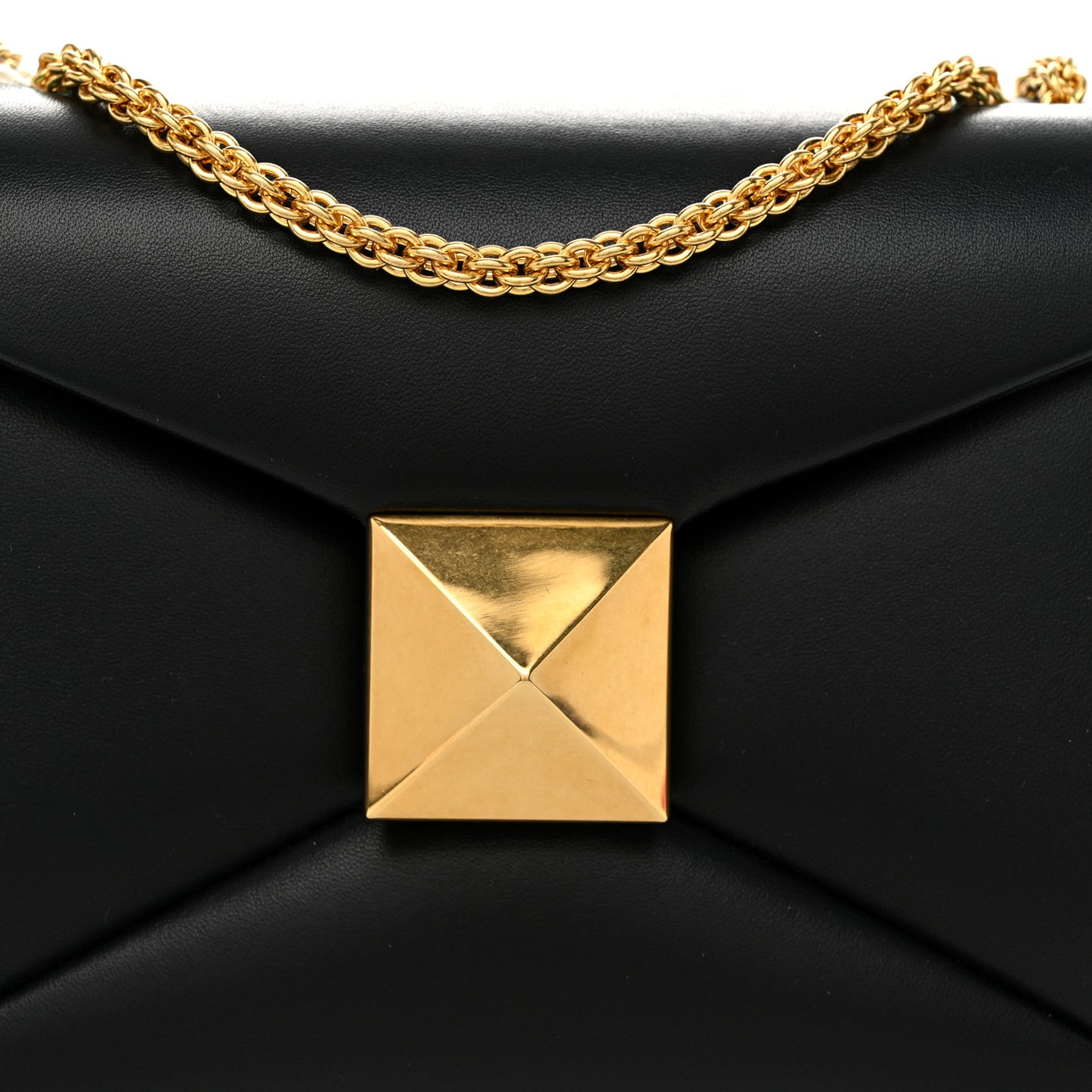 Nappa One Stud Chain Clutch Black