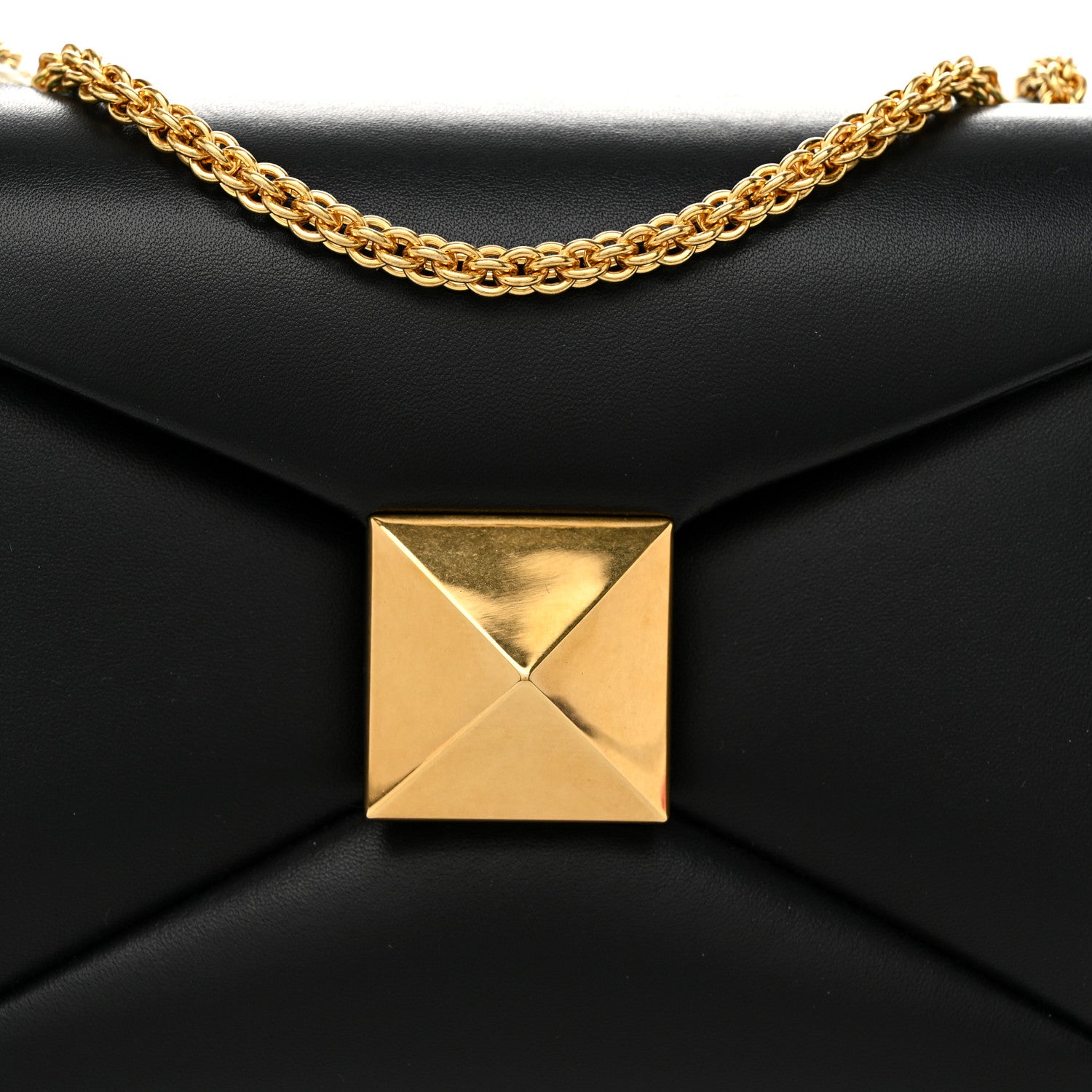 Valentino Garavani Nappa One Stud Chain Clutch Black 7 of 10