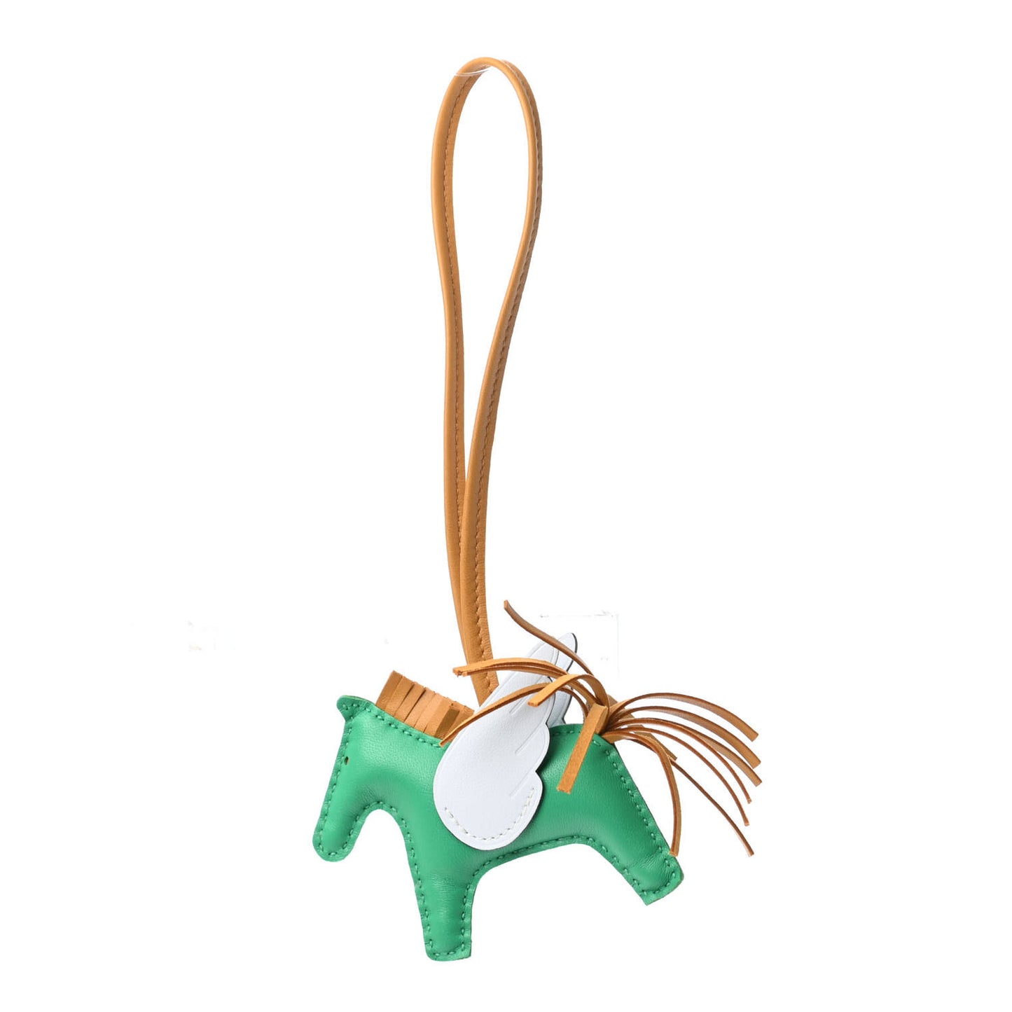 Milo Lambskin Grigri Rodeo Pegase Horse Bag Charm PM Menthe Sesame Bleu Brume