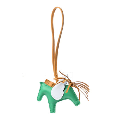 Hermes Milo Lambskin Grigri Rodeo Pegase Horse Bag Charm PM Menthe Sesame Bleu Brume 1 of 4
