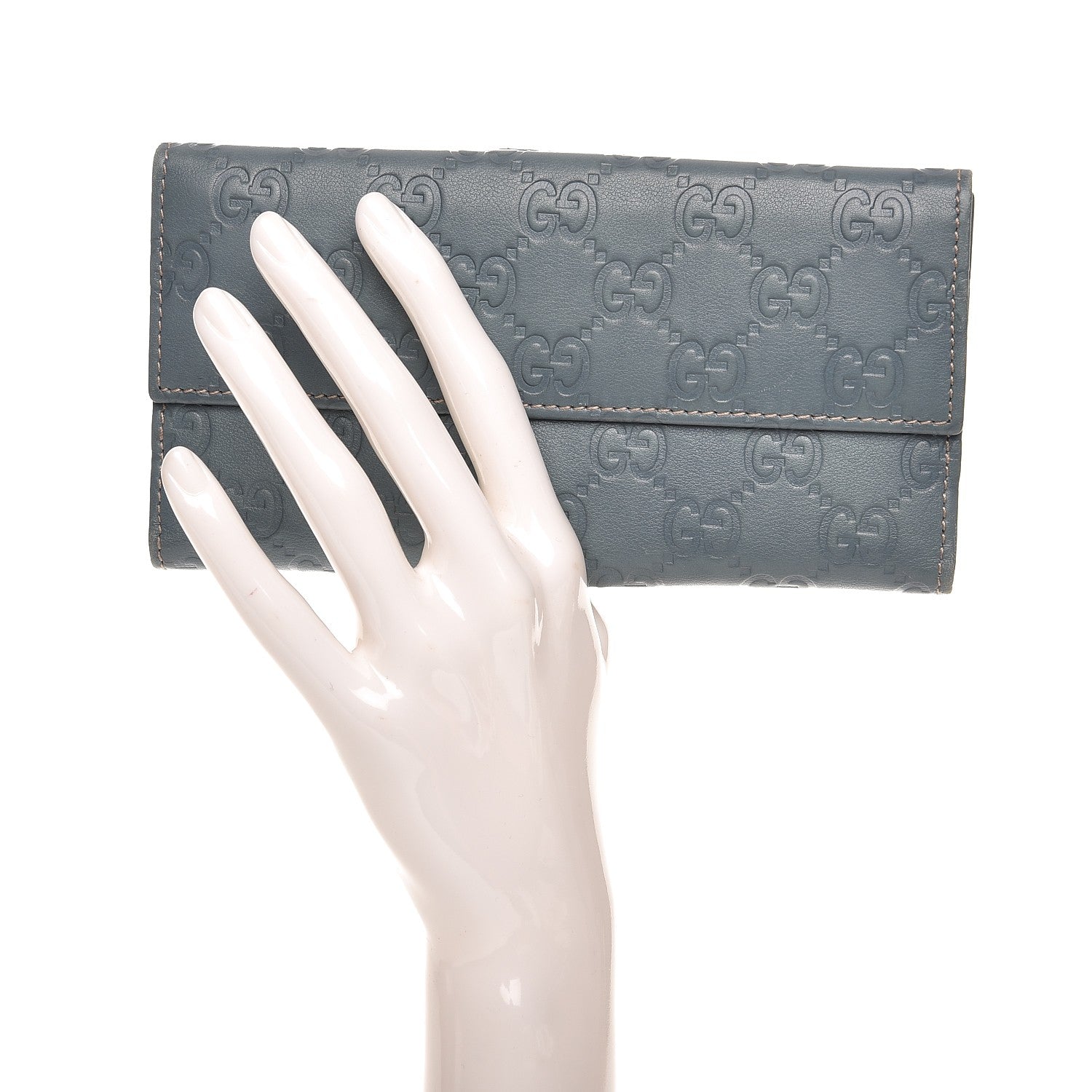 Gucci Guccissima Continental Flap Wallet Blue 2 of 8