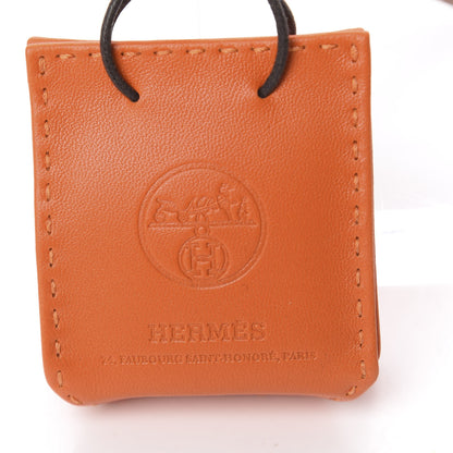 Hermes Milo Lambskin Swift Shopping Bag Charm Feu Gold 3 of 5