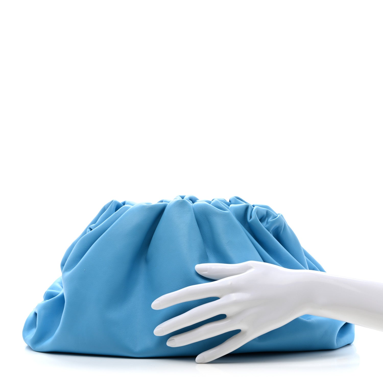 Bottega Veneta Smooth Butter Calf The Pouch Oversized Clutch Sky Blue 2 of 7