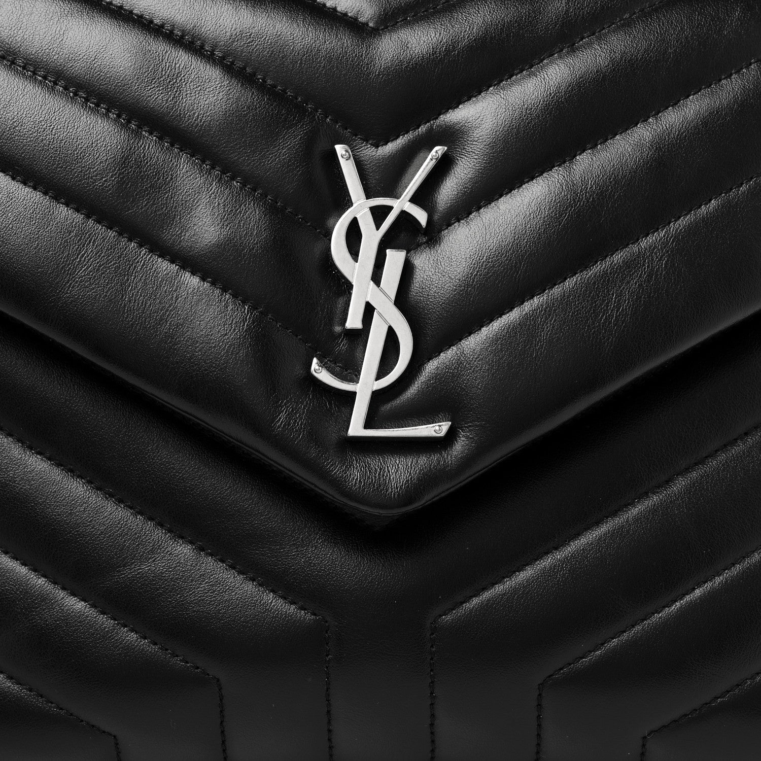 Saint Laurent Calfskin Y Quilted Monogram Medium Loulou Chain Satchel Black 8 of 10