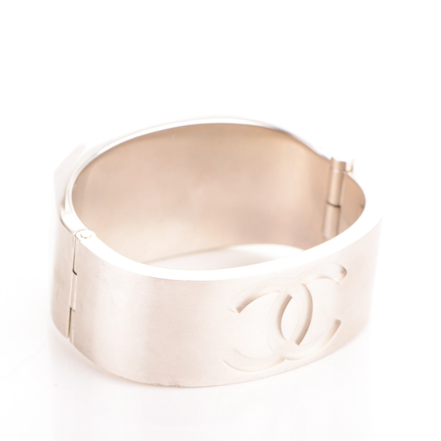 Chanel Metal CC Mirror Cuff Silver 3 of 4