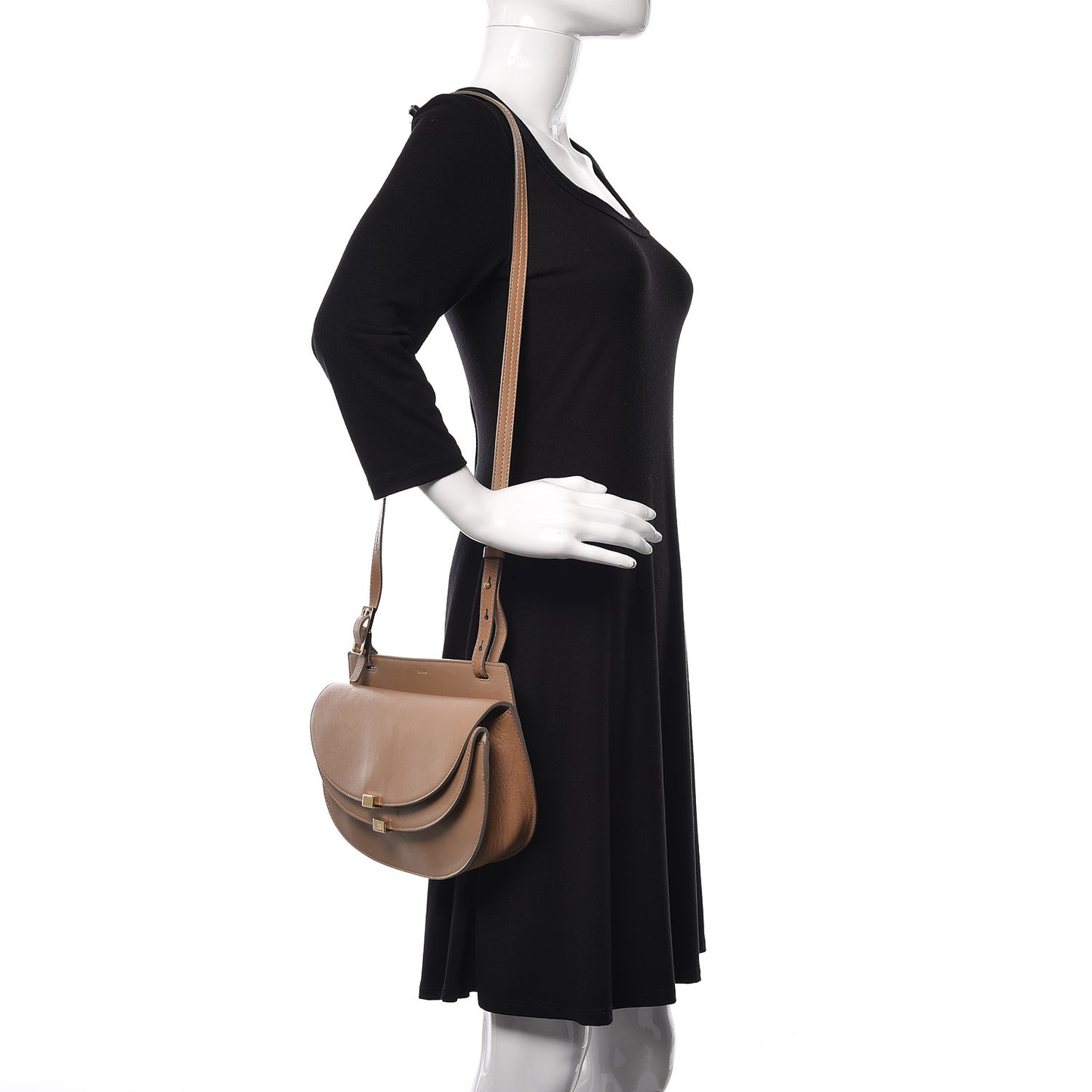 Calfskin Georgia Crossbody Bag Chestnut Cream