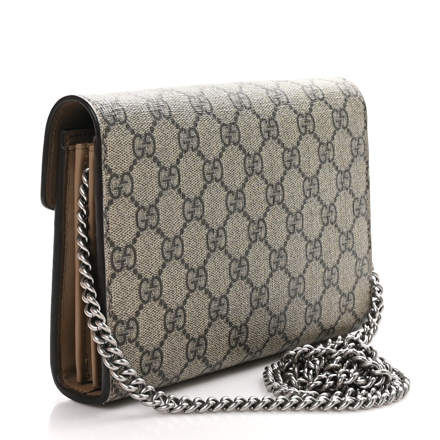 GG Supreme Monogram Mini Dionysus Chain Wallet Beige Taupe