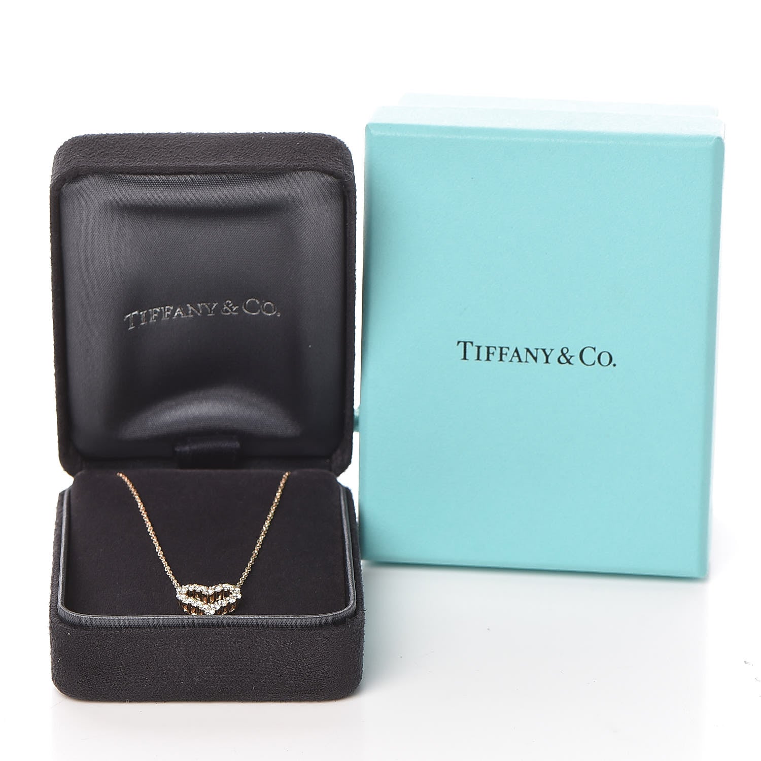 Tiffany 18K Rose Gold Diamond Mini Heart Pendant Necklace 8 of 8