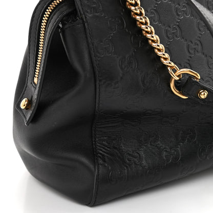 Gucci Guccissima Signature Medium Shoulder Tote Bag Black 10 of 11