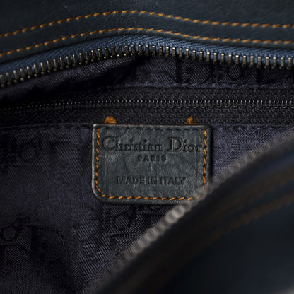 Christian Dior Calfskin Medium Gaucho Double Saddle Bag Dark Blue 6 of 14