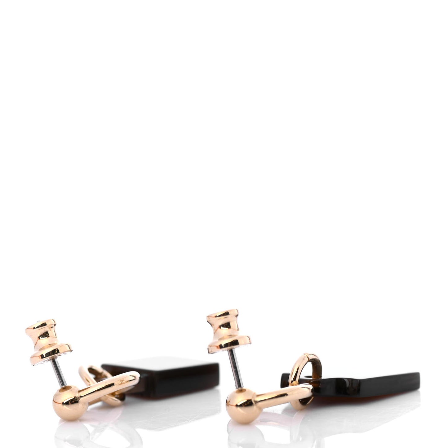 Permabrass Buffalo Horn Wood Amulette Kelly Bag Earrings
