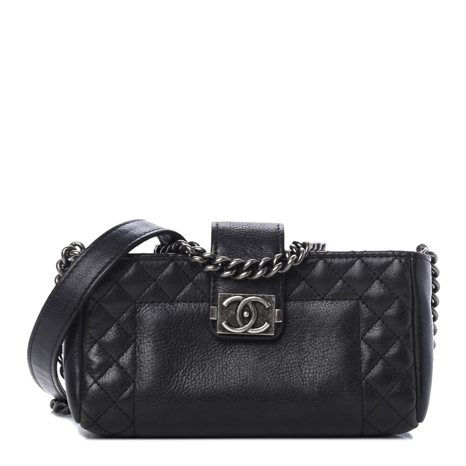 Chanel Calfskin Boy Reverso Mini Pochette Black 1 of 4