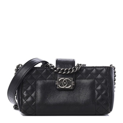 Chanel Calfskin Boy Reverso Mini Pochette Black 1 of 4