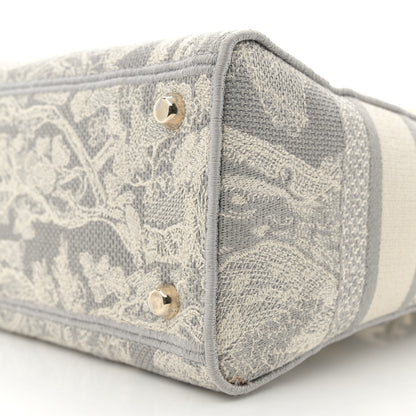 Christian Dior Canvas Toile De Jouy Reverse Embroidered Medium Lady D-Lite Gray 10 of 11