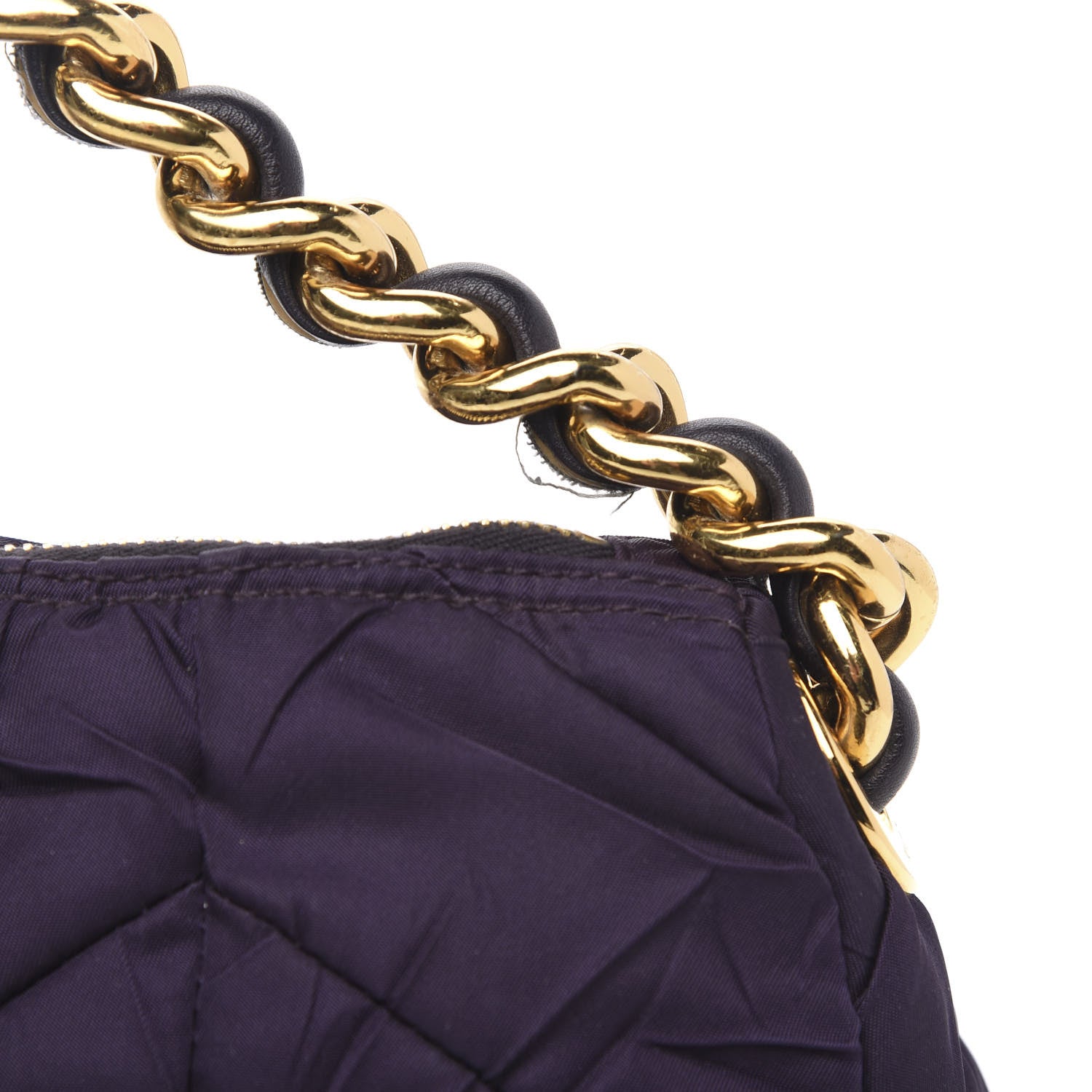 Prada Tessuto Nylon Chevron Quilted Shoulder Bag Plum 11 of 11